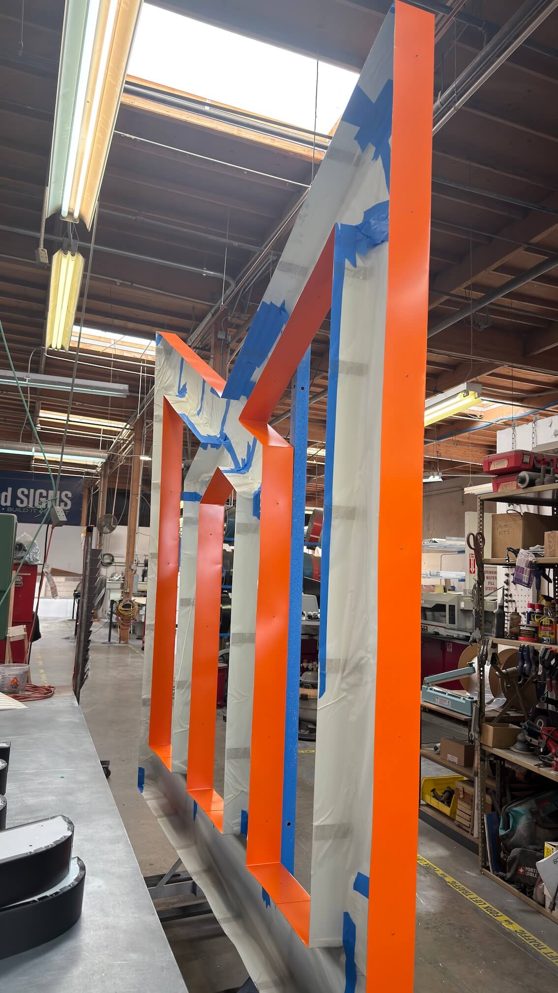 Channel letters fabrication in shop